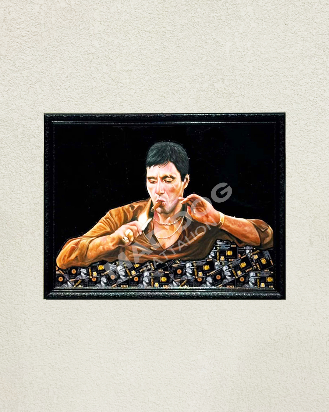 Painting Tony Montana (Black Frame)