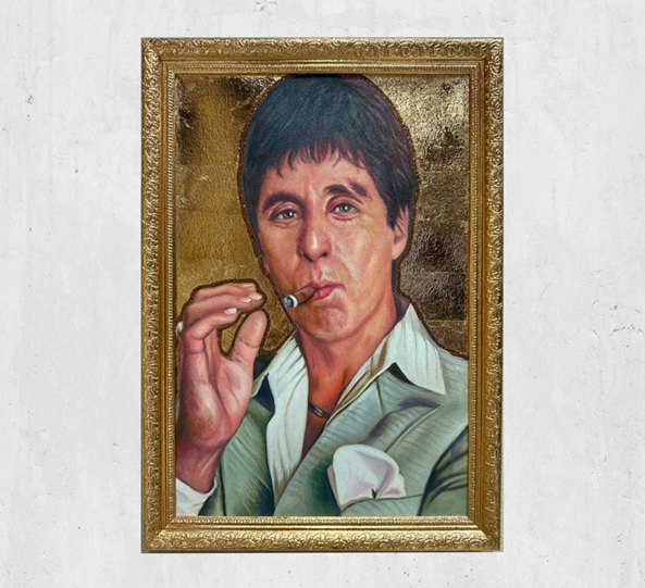 Painting Tony Montana (Bronze Frame)